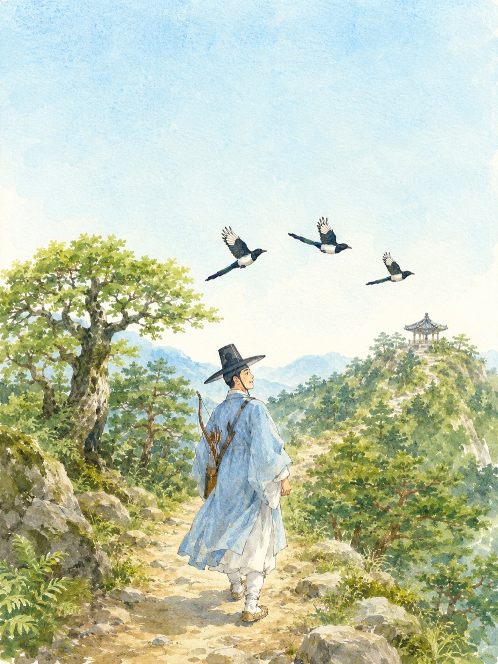 은혜 갚은 까치 고전 삽화