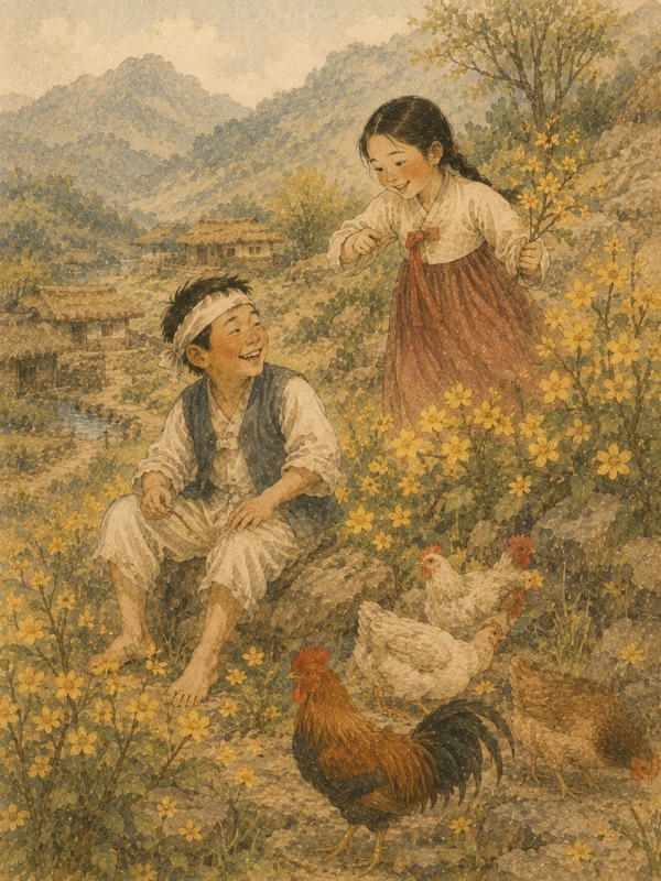 동백꽃 고전 삽화