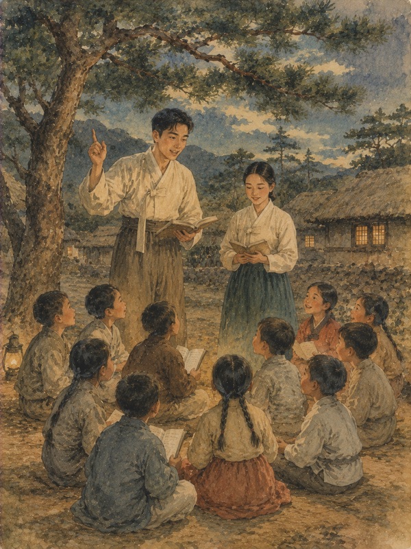 상록수 고전 삽화