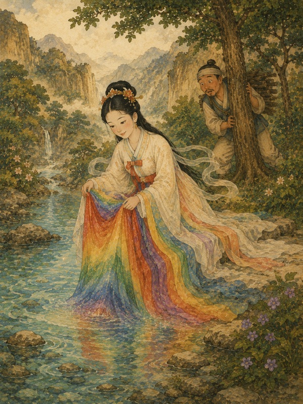 선녀와 나무꾼 고전 삽화